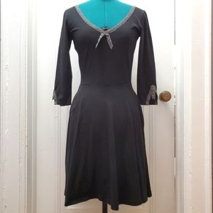 Effie's Heart Jersey Dress With Checkered Bow